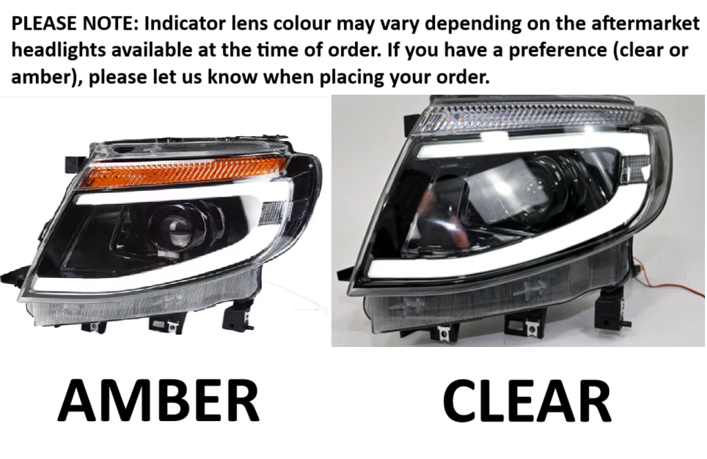 Ford Ranger PX1 DRL Style Headlights with Multicoloured Halo Rings