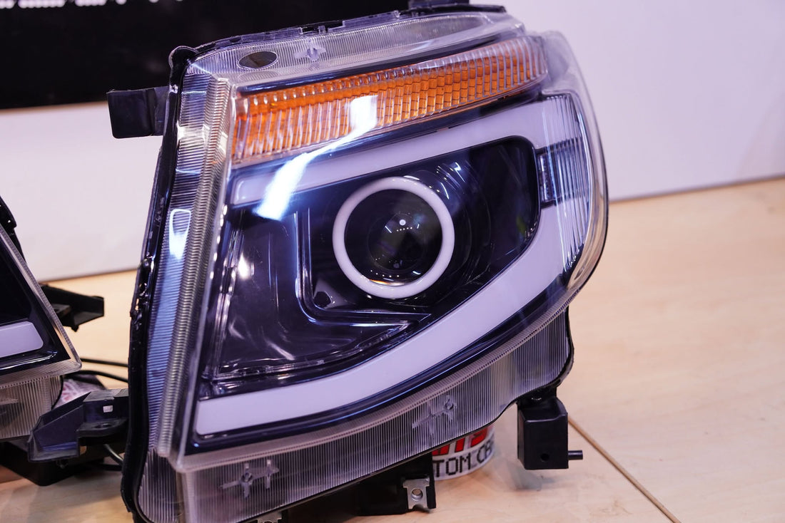Ford Ranger PX1 DRL Style Headlights with Multicoloured Halo Rings