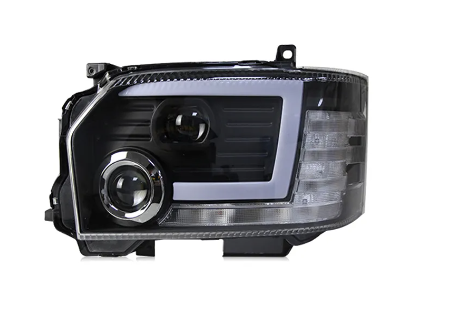 Toyota Hiace 2014-2019 Lo/Hi Beam Projector Black Sequential Indicator LED DRL Halo Headlights - Dan's Custom Car Lights