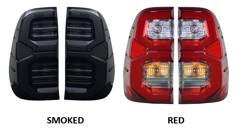 Toyota Hilux N80 SR5 GUN 2015-21 LED Tail Lights Red OR Smoked - Dan's Custom Car Lights