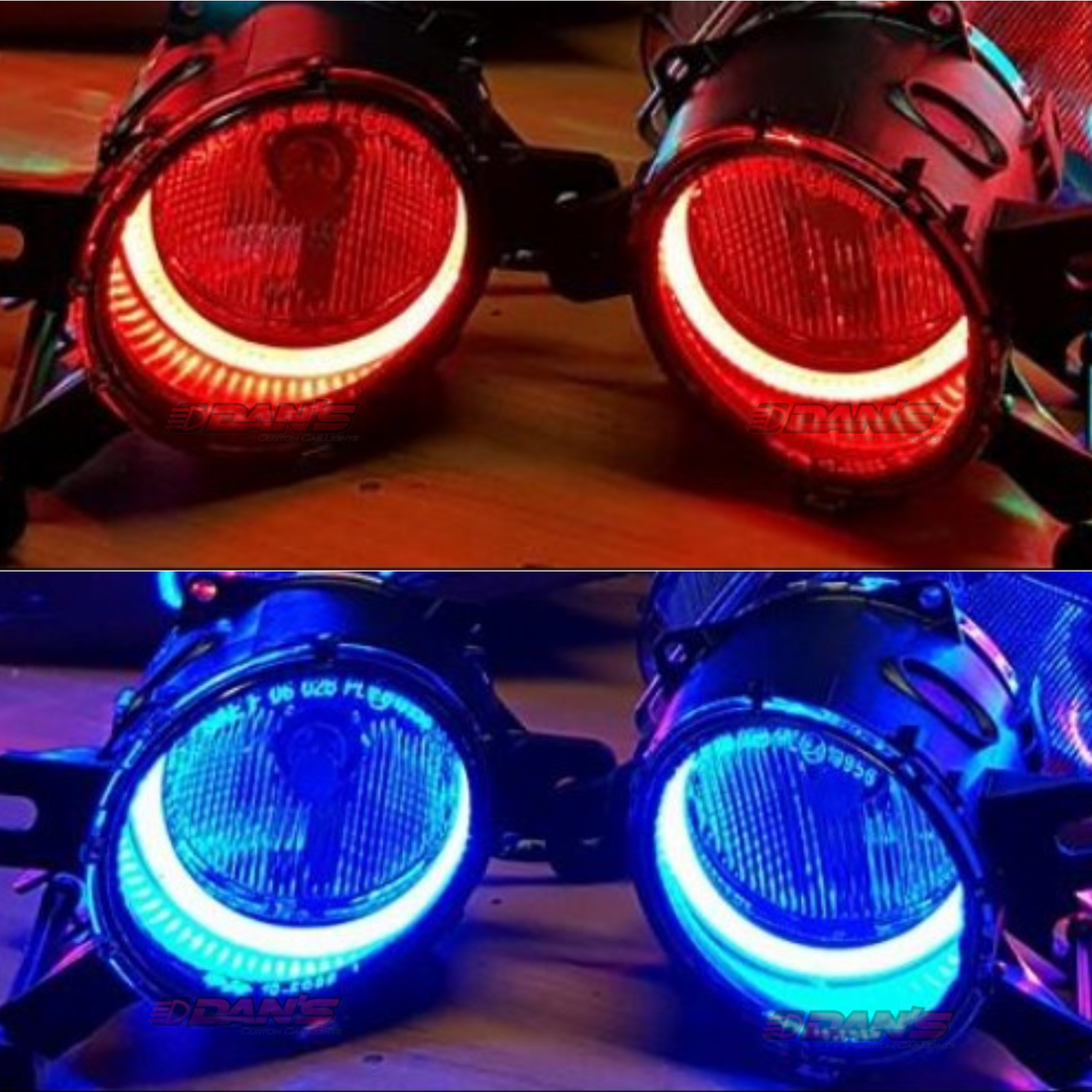 Holden Commodore S2 Fog Lights with Multicolored LED Halo Rings - Dan's Custom Car Lights