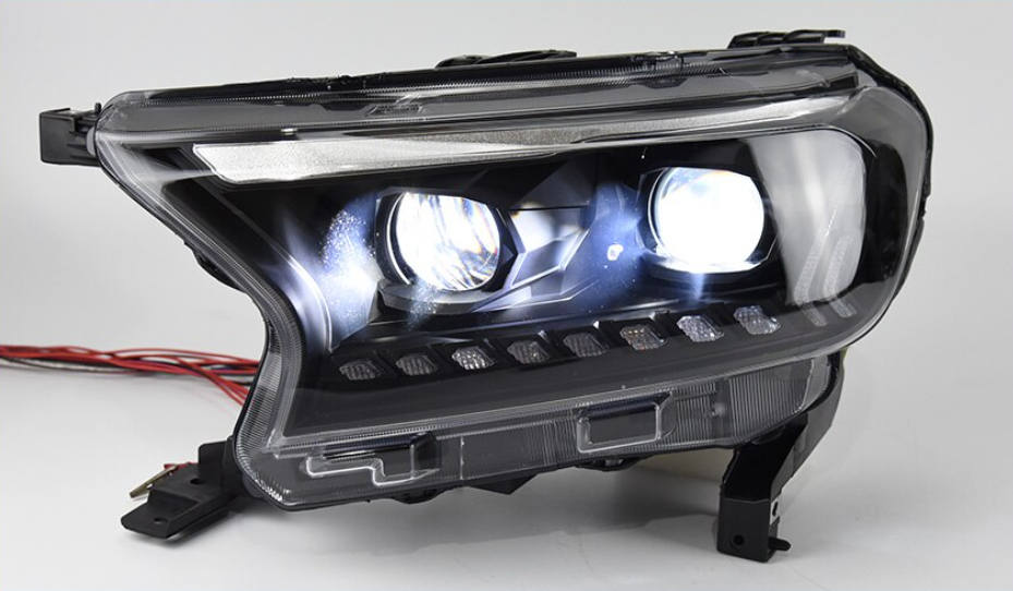 Ford Ranger PX2 PX3 MK2 MK3 2015-2021 Dual LED Projectors Sequential Start up DRL Wildtrak Raptor Audi Style Headlights - Dan's Custom Car Lights