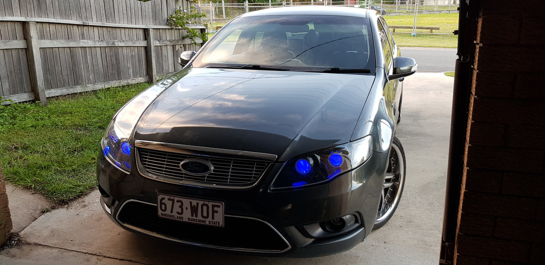 Ford FG G6 FPV XT MK1/MK2 Headlights with Projectors, Halorings & Demon eyes - Dan's Custom Car Lights