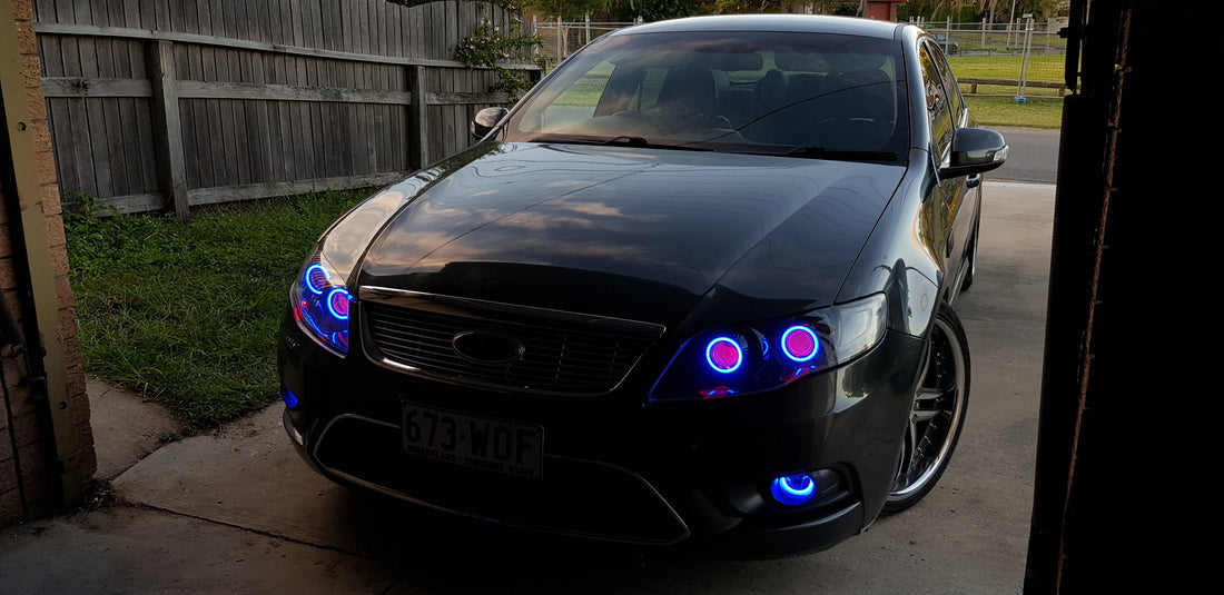 Ford FG G6 FPV XT MK1/MK2 Headlights with Projectors, Halorings & Demon eyes - Dan's Custom Car Lights