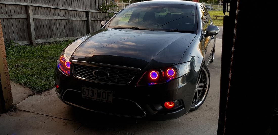 Ford FG G6 FPV XT MK1/MK2 Headlights with Projectors, Halorings & Demon eyes - Dan's Custom Car Lights