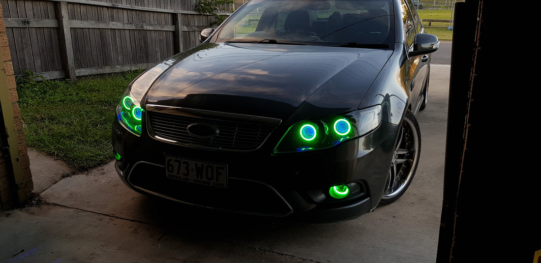 Ford FG G6 FPV XT MK1/MK2 Headlights with Projectors, Halorings & Demon eyes - Dan's Custom Car Lights