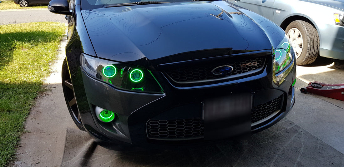 Ford FG G6 FPV XT MK1/MK2 Headlights with Projectors, Halorings & Demon eyes - Dan's Custom Car Lights