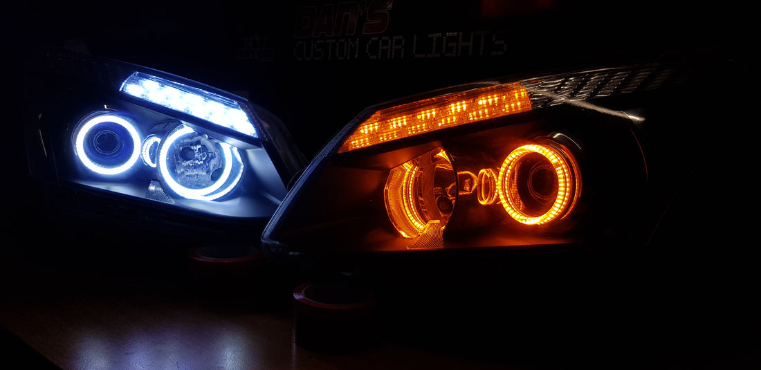 Isuzu DMAX 2012-2015 Projector Headlights with Switchback White/Amber LED Halos and Switchback sequential DRL - Dan's Custom Car Lights
