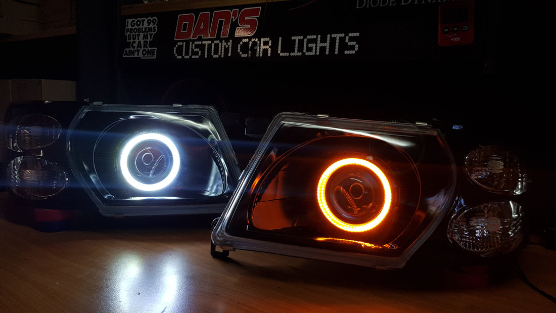 Nissan Patrol GU S1-S3 Headlights with Switchback Halo Rings - Dan's Custom Car Lights