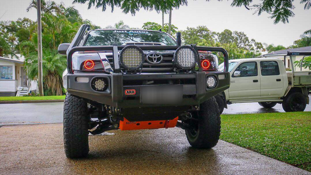Toyota Hilux N70 2005-14 Headlights w/ Projectors Multicolored Halo Rings - Dan's Custom Car Lights