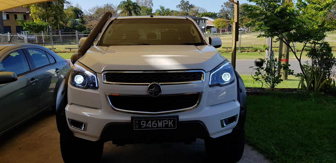 Holden RG Colorado LTZ Headlights with Switchback Halo Rings and Switchback DRL - Dan's Custom Car Lights