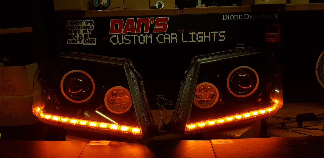 Holden RC Colorado Headlights with LED Devil Eyes Projectors, Multicoloured Halo Rings and DRL - Dan's Custom Car Lights