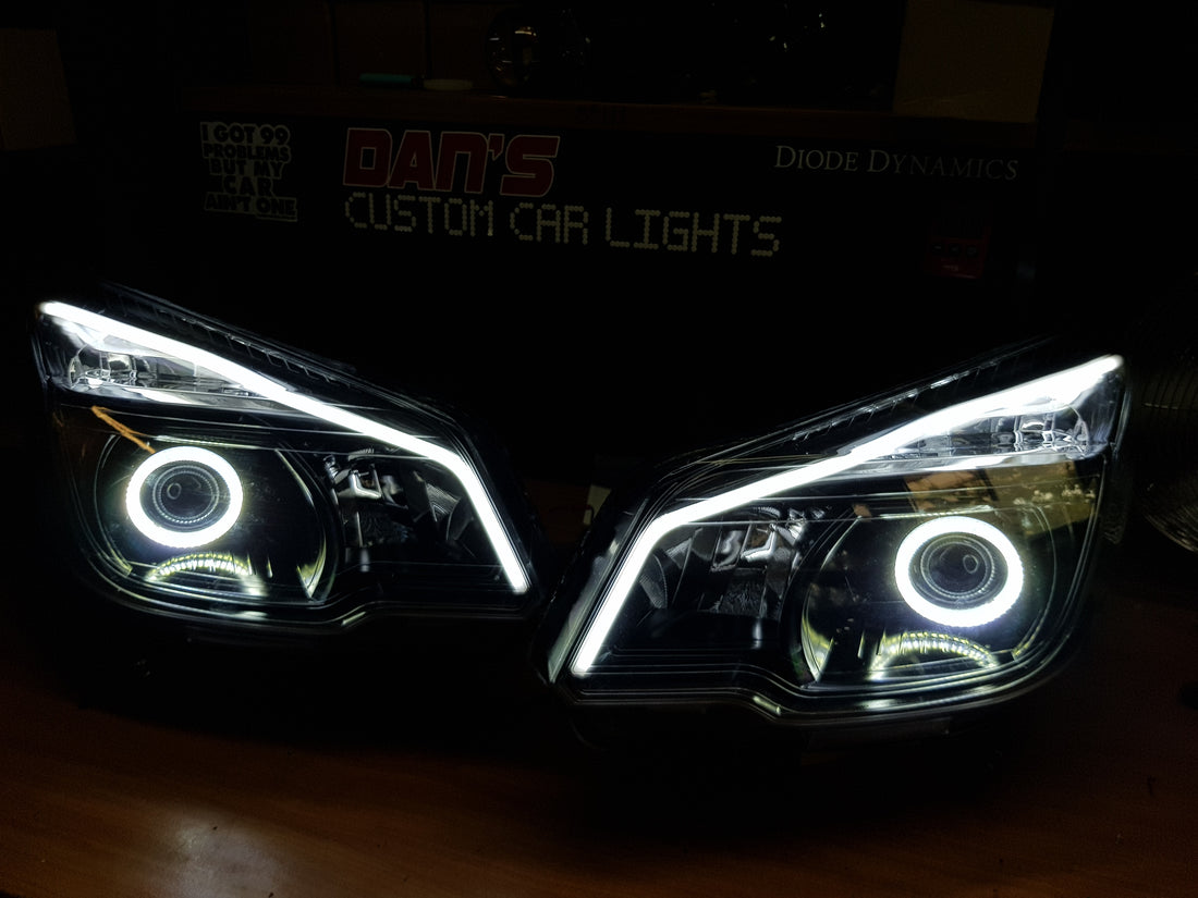 Holden RG Colorado LTZ Headlights with Switchback Halo Rings and Switchback DRL - Dan's Custom Car Lights