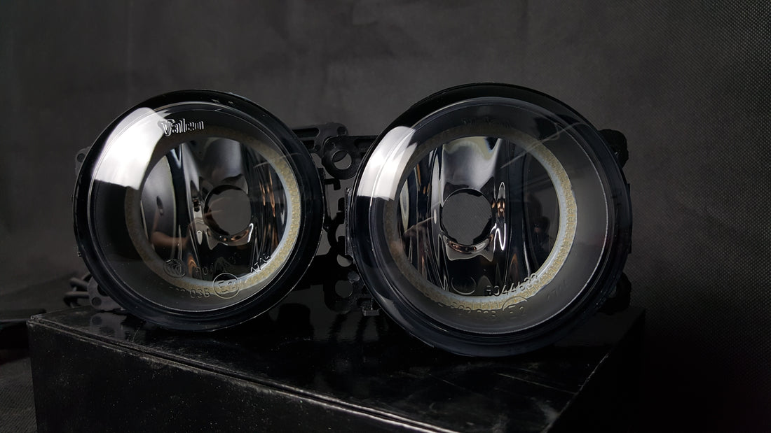 Universal 90mm Fog Lights with Multicolored LED Halo Rings - Dan's Custom Car Lights
