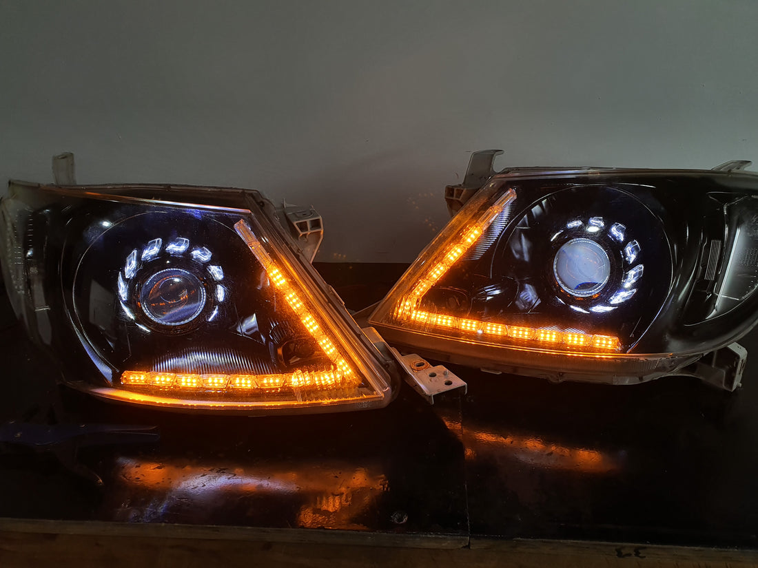 Toyota Hilux 2011-2015 with Turbine Shroud and DRLs - Dan's Custom Car Lights