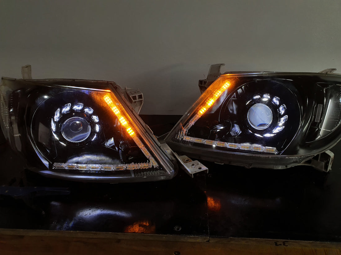 Toyota Hilux 2011-2015 with Turbine Shroud and DRLs - Dan's Custom Car Lights
