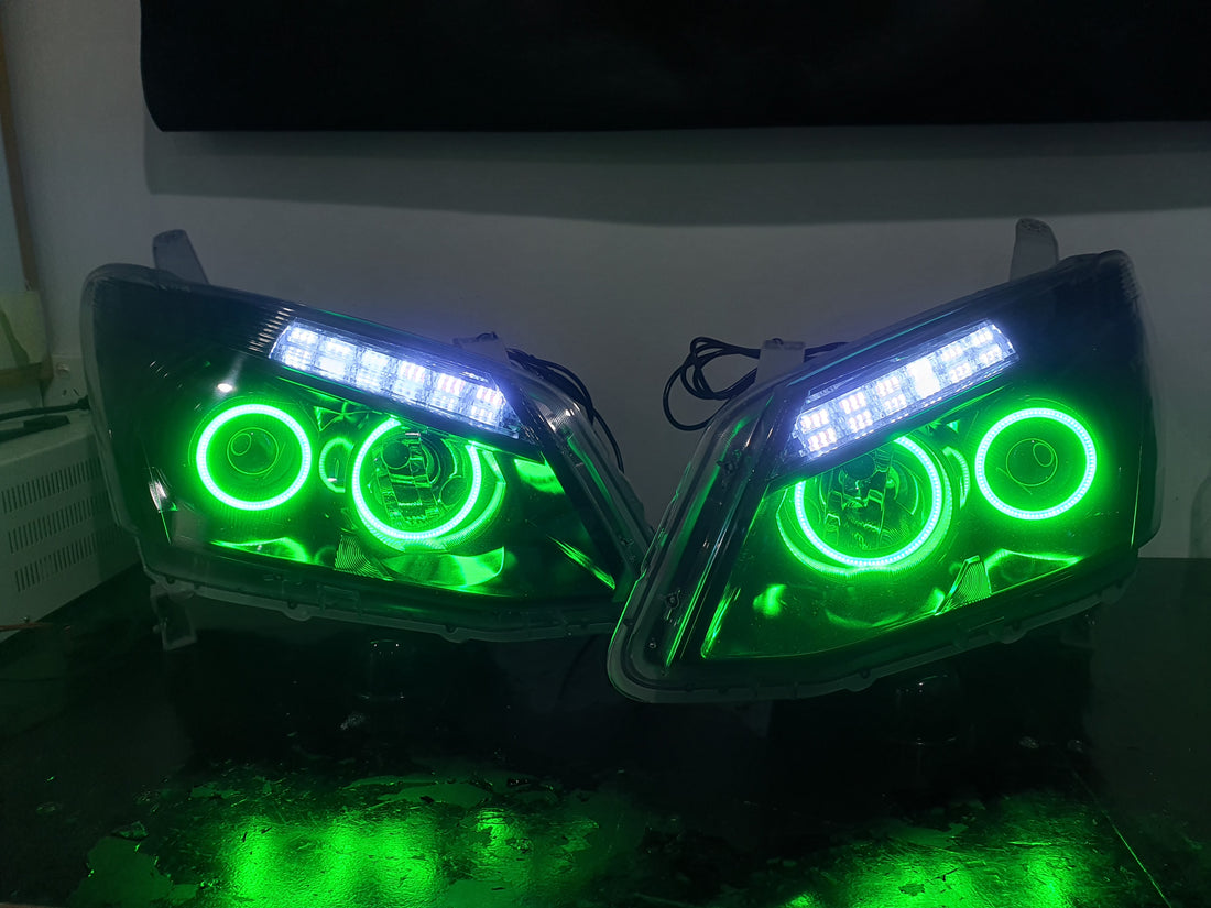 Isuzu DMAX 2012-2015 Projector Headlights with Multicolored Halo rings, Switchback sequential DRLS, and Blacking out - Dan's Custom Car Lights