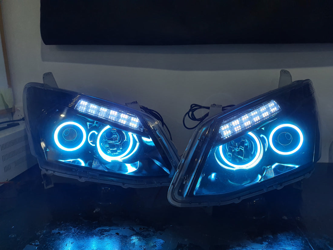 Isuzu DMAX 2012-2015 Projector Headlights with Multicolored Halo rings, Switchback sequential DRLS, and Blacking out - Dan's Custom Car Lights