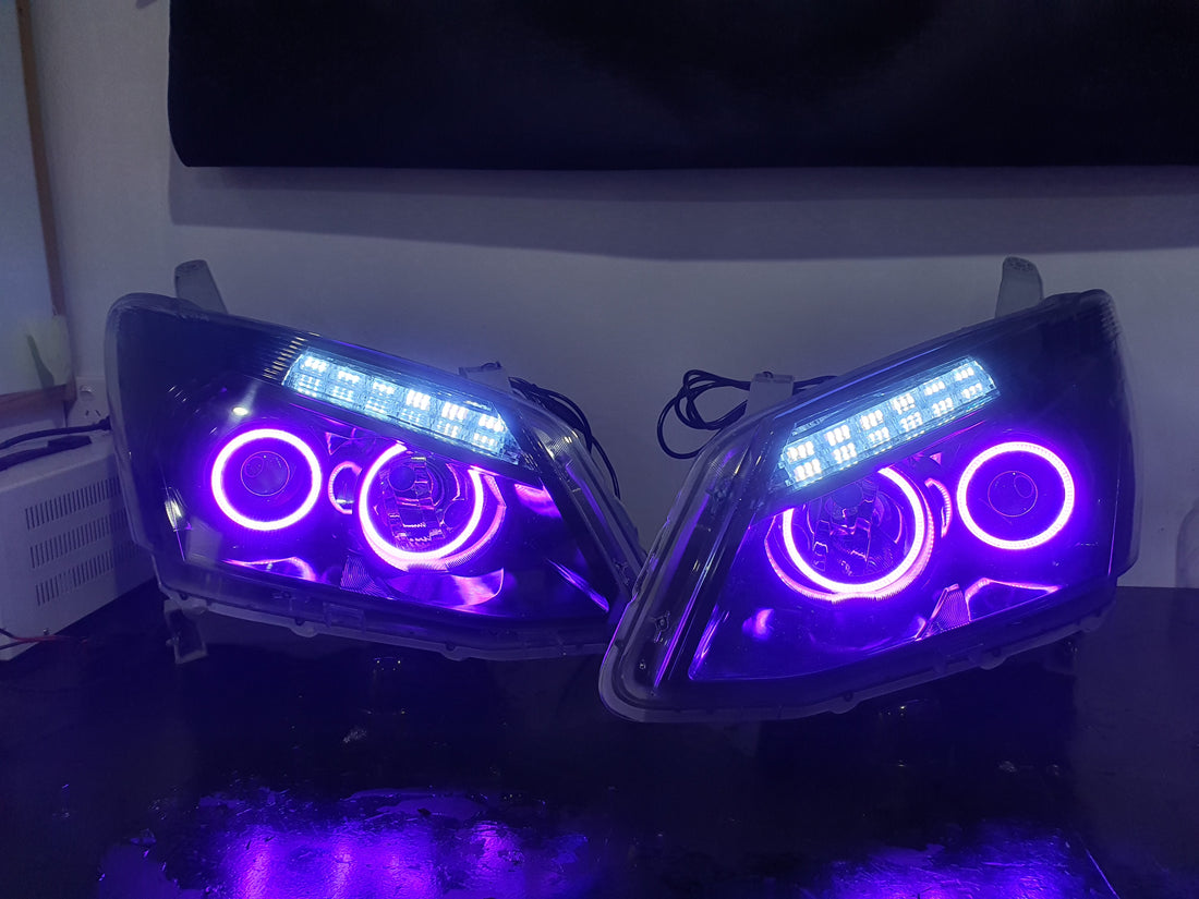 Isuzu DMAX 2012-2015 Projector Headlights with Multicolored Halo rings, Switchback sequential DRLS, and Blacking out - Dan's Custom Car Lights