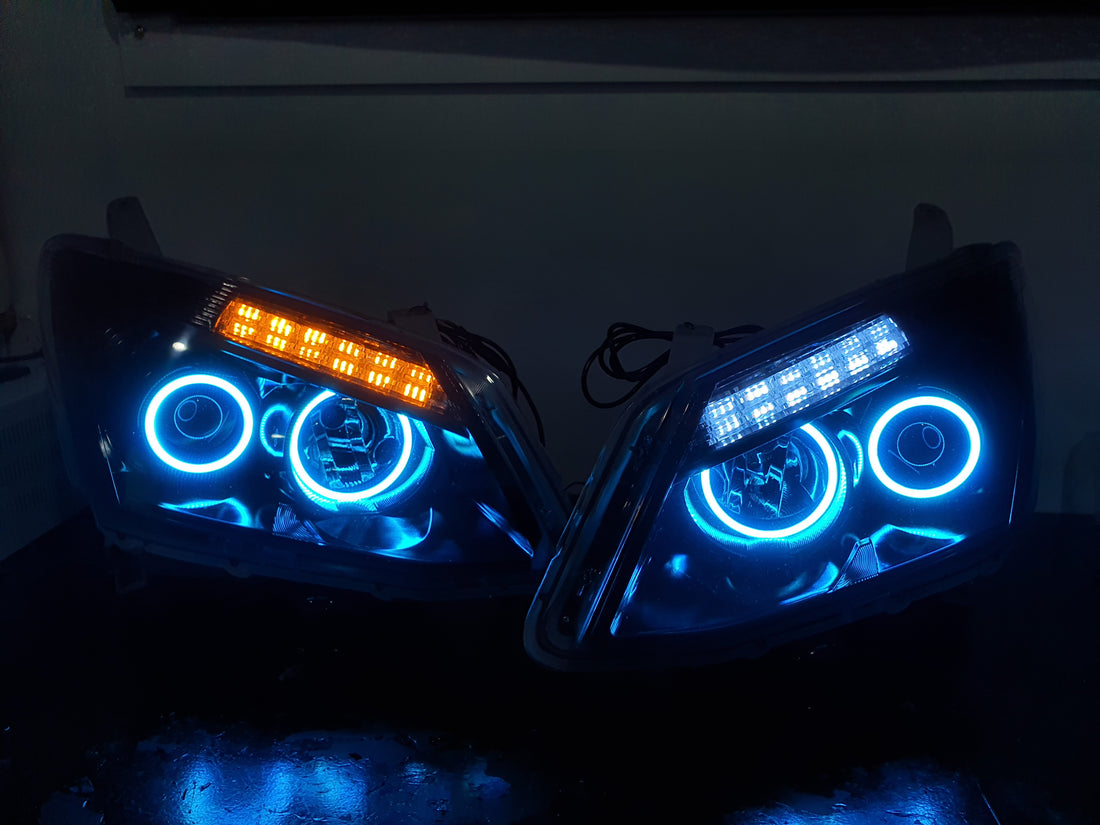 Isuzu DMAX 2012-2015 Projector Headlights with Multicolored Halo rings, Switchback sequential DRLS, and Blacking out - Dan's Custom Car Lights