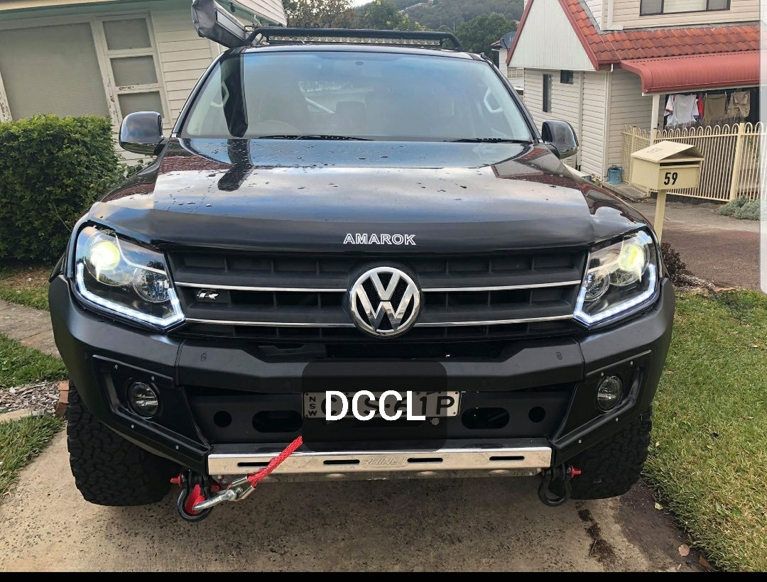 Volkswagen VW Amarok 2010-2022 Headlights with Low Beam LED Projectors and Sequential White/Amber LED DRL - Dan's Custom Car Lights