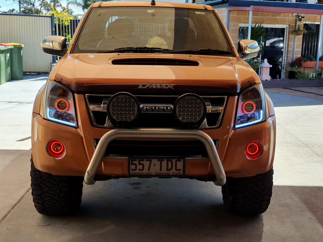 Isuzu Dmax 2008/Holden Rodeo Ra Series LT LX DX with Multicolored Halo Rings - Dan's Custom Car Lights