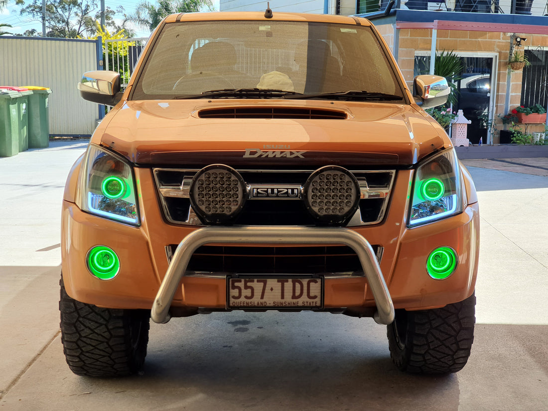 Isuzu Dmax 2008/Holden Rodeo Ra Series LT LX DX with Multicolored Halo Rings - Dan's Custom Car Lights
