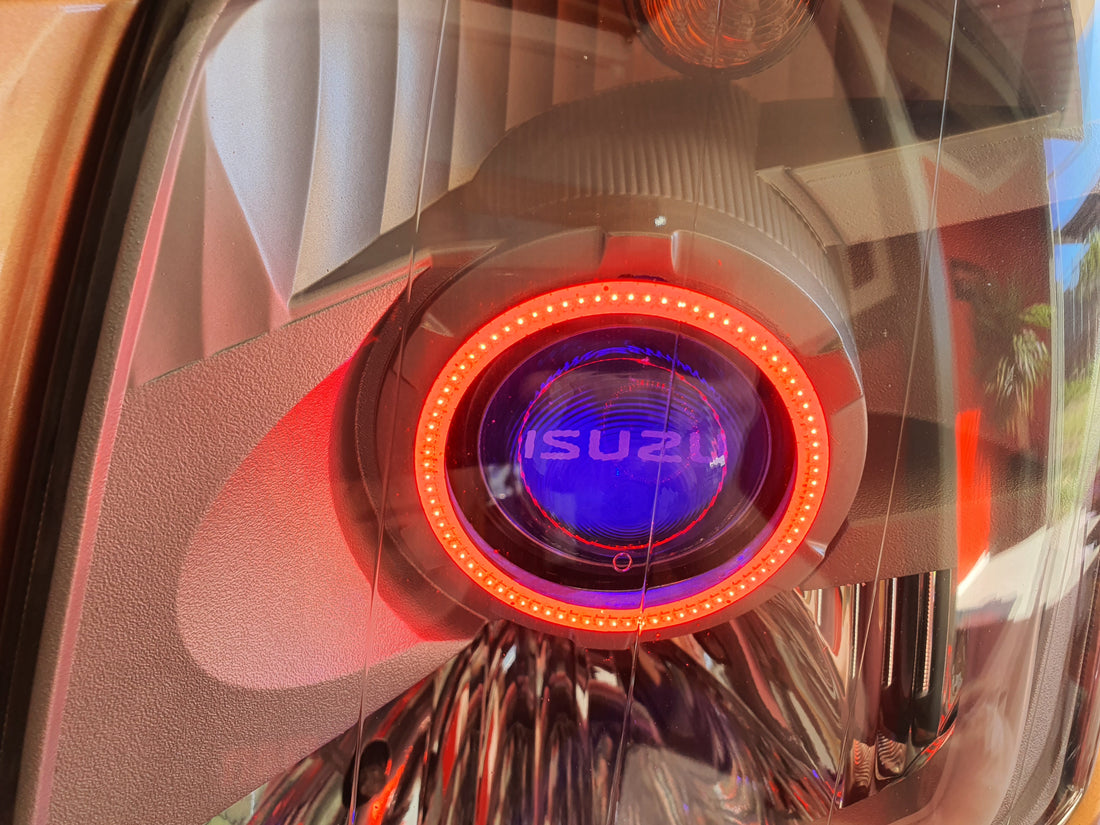 Isuzu Dmax 2008/Holden Rodeo Ra Series LT LX DX with Multicolored Halo Rings - Dan's Custom Car Lights