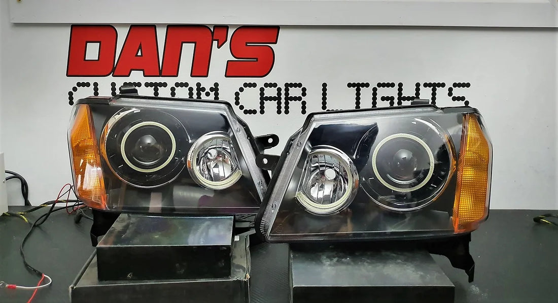 Holden RC Colorado Headlights with Bixenon Projectors & Multicolored Halo Rings - Dan's Custom Car Lights