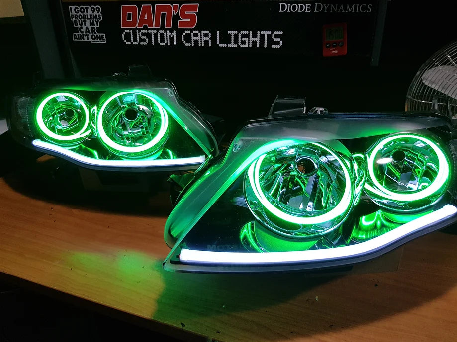 Ford FG MK1 G6/G6E FPV XT Quad RGB Halos & White DRL - Dan's Custom Car Lights