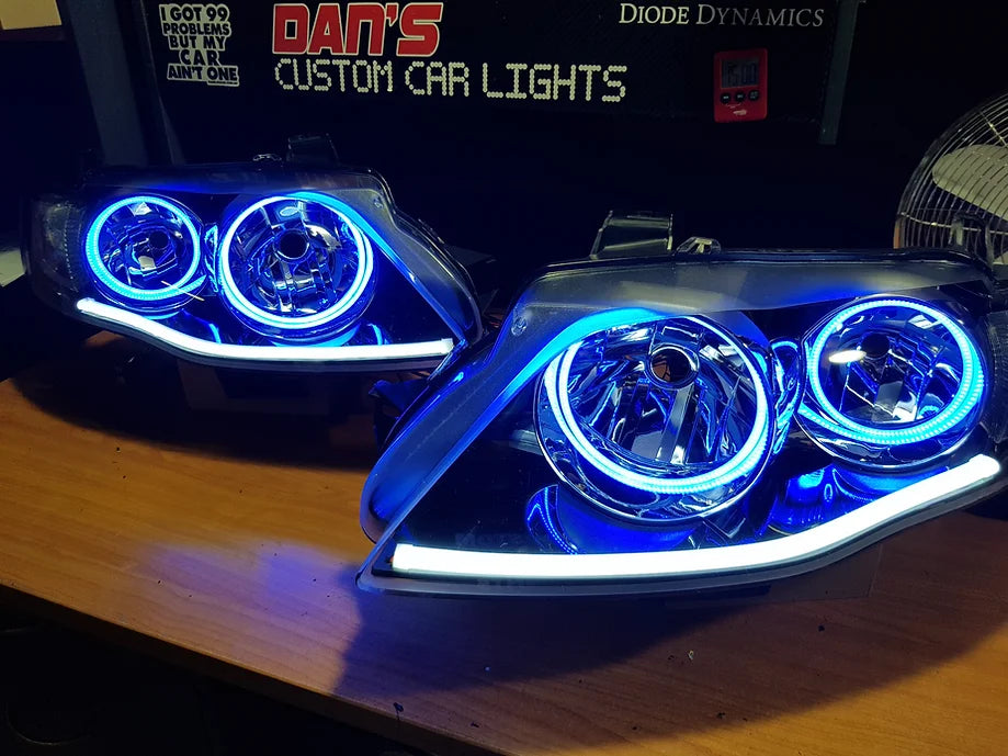 Ford FG MK1 G6/G6E FPV XT Quad RGB Halos & White DRL - Dan's Custom Car Lights
