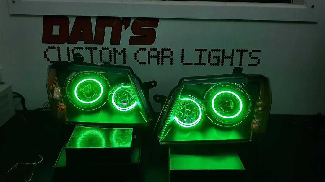 Holden RC Colorado Headlights with Bixenon Projectors & Multicolored Halo Rings - Dan's Custom Car Lights