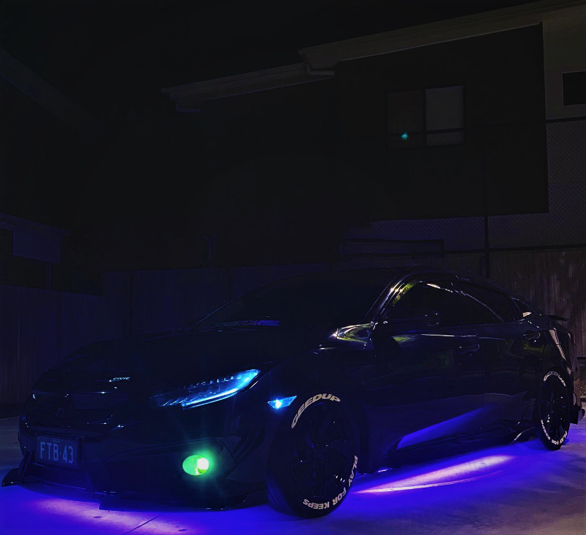 Underglow Chasing DOUBLE ROW LED Strips Lighting Kit App Controlled - Dan's Custom Car Lights