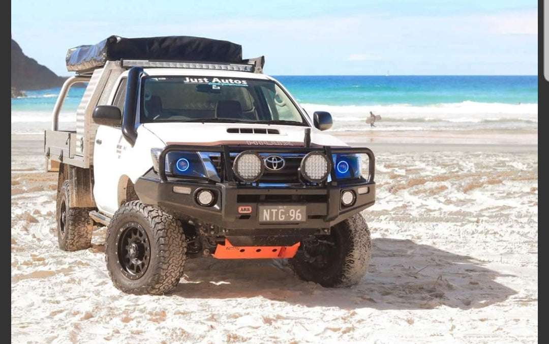 Toyota Hilux N70 2005-14 Headlights w/ Projectors Multicolored Halo Rings - Dan's Custom Car Lights