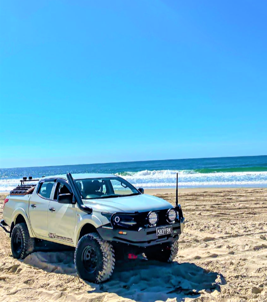 Mitsubishi Triton MQ 2015-2018 Headlights fitted with Bi Projectors,  Multicolored LED Halo rings, Blacked out - Dan's Custom Car Lights