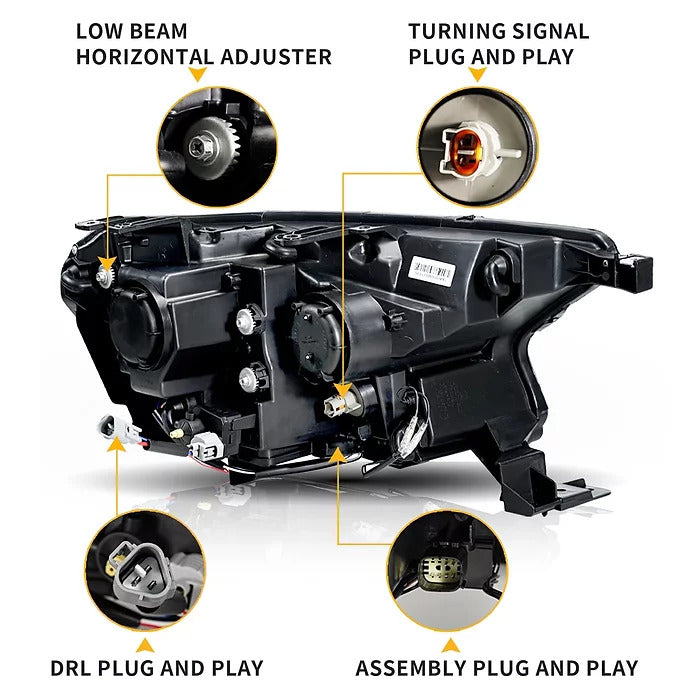 Ford Ranger PX2/PX3/Wildtrak Mustang Style Projector Headlights - Dan's Custom Car Lights