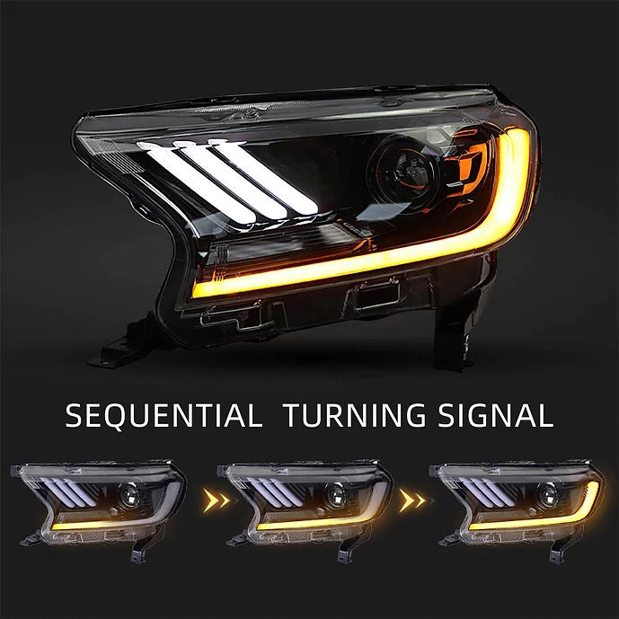 Ford Ranger PX2/PX3/Wildtrak Mustang Style Projector Headlights - Dan's Custom Car Lights
