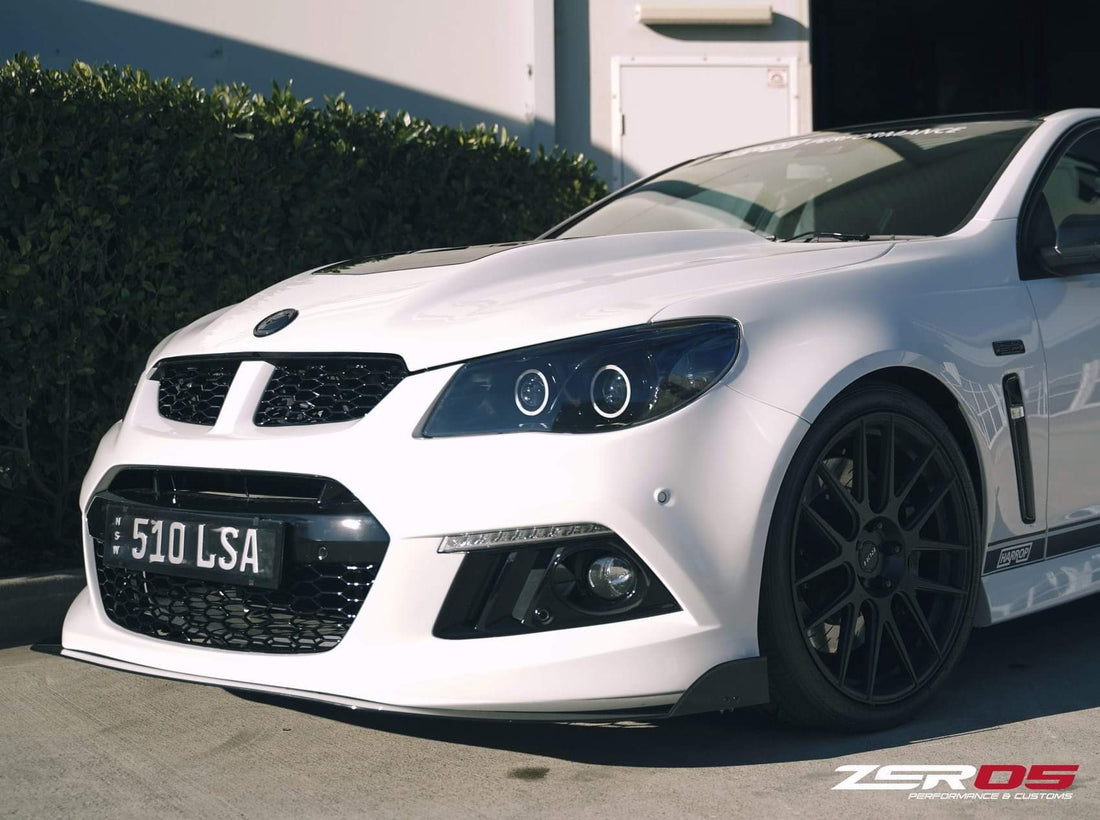 Holden VF Commodore Headlights w/ LED Projectors and Multicoloured Halo Rings - Dan's Custom Car Lights