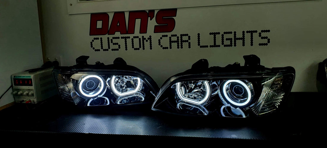 Holden VE Commodore S1 SSV with White/Amber Optical Cover Halo Rings - Dan's Custom Car Lights