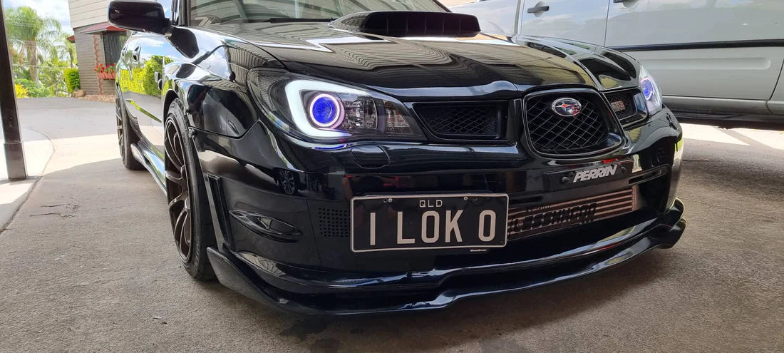 Subaru Impreza 05-07 DRL Style Headlights with Multicoloured Halo Rings - Dan's Custom Car Lights 
