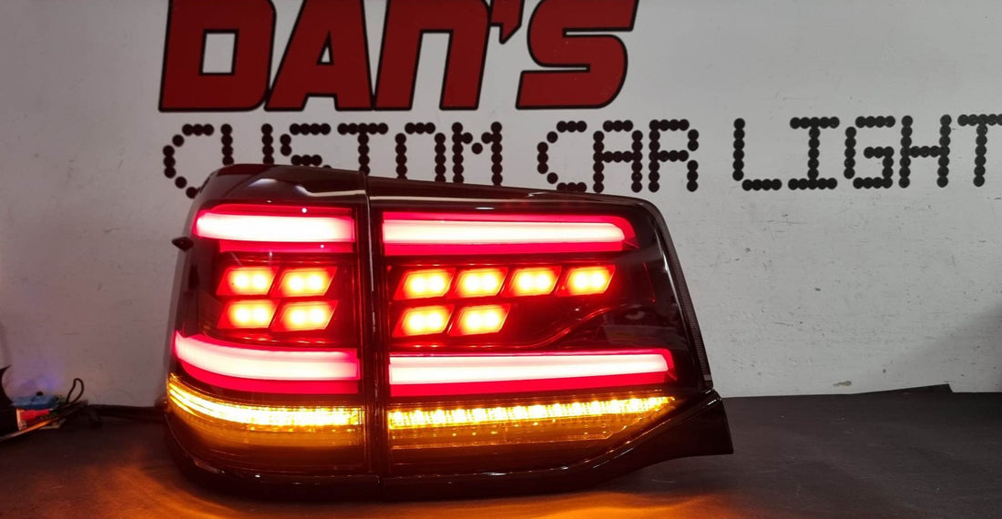 Toyota Landcruiser 200 Series Sequential Indicator Smoked or Red FULL LED Tail Lights - Dan's Custom Car Lights 