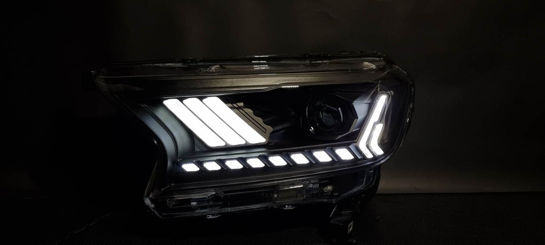 Ford Ranger PX2 PX3 MK2 MK3 2015-2021 LED Projector Sequential Start up DRL Wildtrak Raptor Mustang Style Headlights - Dan's Custom Car Lights 