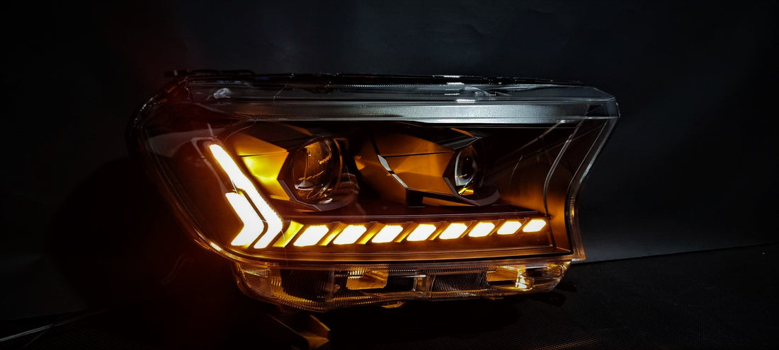 Ford Ranger PX2 PX3 MK2 MK3 2015-2021 Dual LED Projectors Sequential Start up DRL Wildtrak Raptor Audi Style Headlights - Dan's Custom Car Lights 