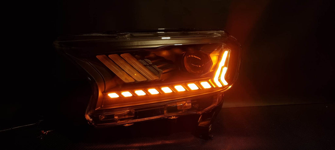 Ford Ranger PX2 PX3 MK2 MK3 2015-2021 LED Projector Sequential Start up DRL Wildtrak Raptor Mustang Style Headlights - Dan's Custom Car Lights 