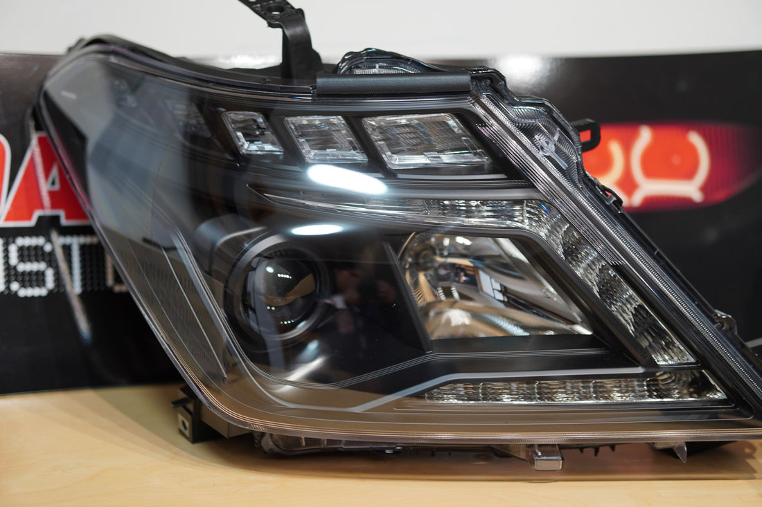 Nissan Patrol Y62 Black Nismo Headlights with White DRLs - Dan's Custom Car Lights 