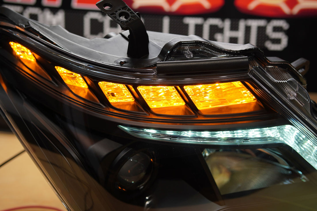 Nissan Patrol Y62 Black Nismo Headlights with White DRLs - Dan's Custom Car Lights 