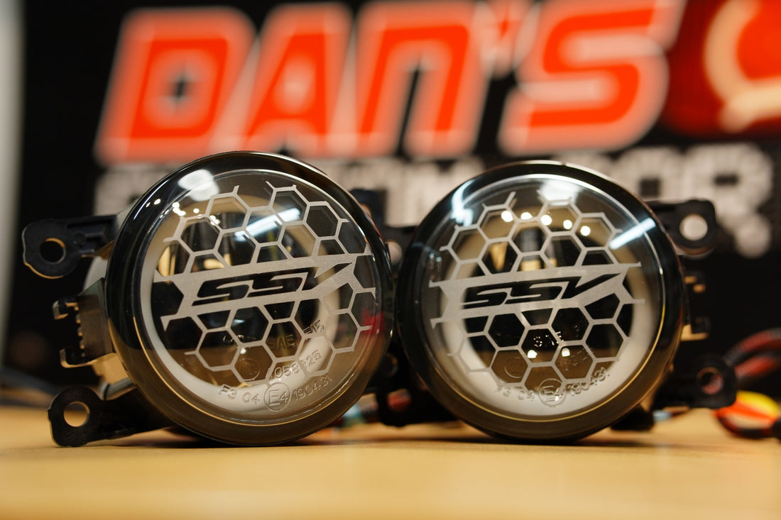 Universal 90mm Fog Lights with White/Amber LED Halo Rings - Dan's Custom Car Lights 