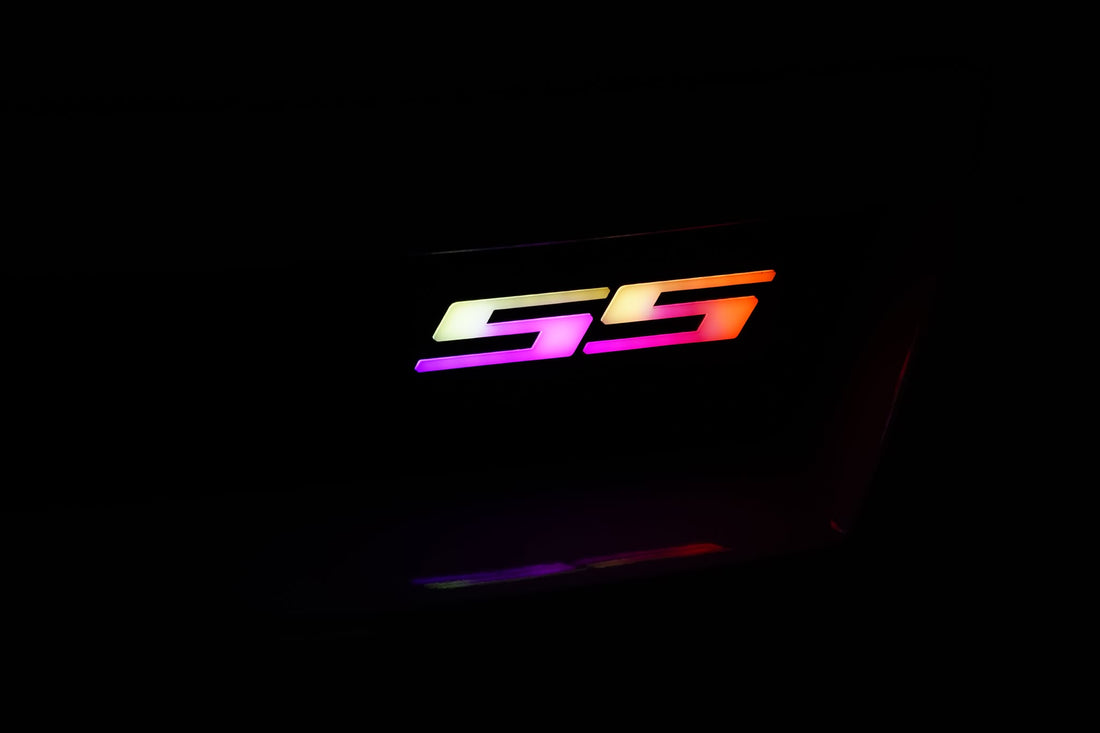 Multicolor Chasing LED SS Acrylic Badge