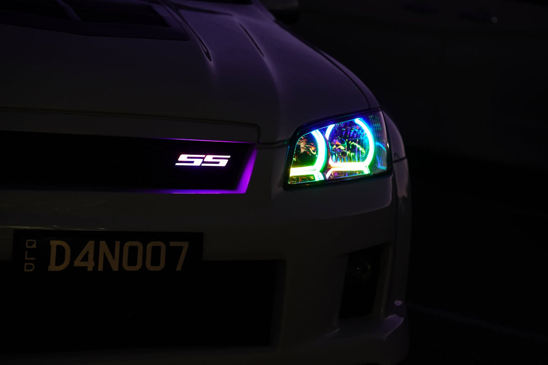 Multicolor Chasing LED SS Acrylic Badge