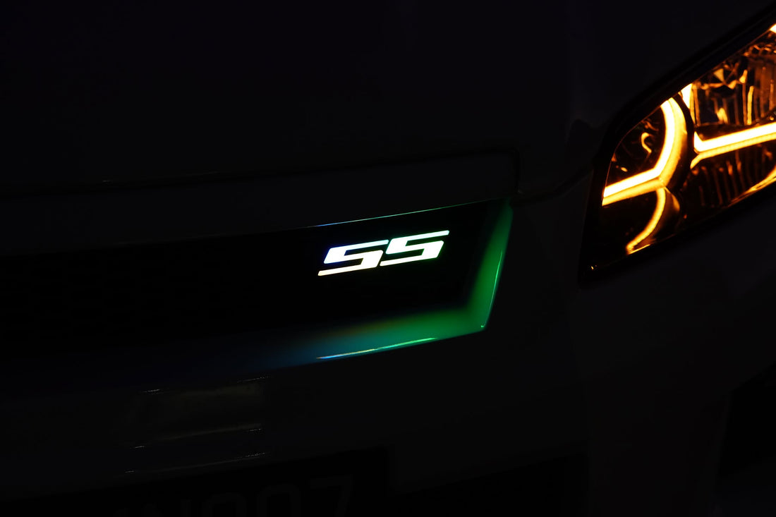 Multicolor Chasing LED SS Acrylic Badge